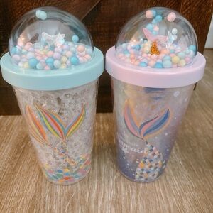 Mermaid Tail Kids Tumblers - Blue and Pink